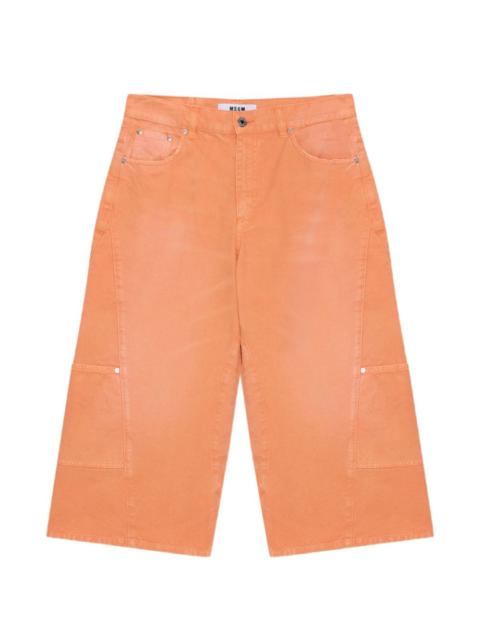 MSGM crop cargo jeans