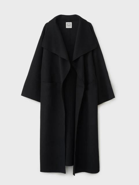 Signature wool cashmere coat black