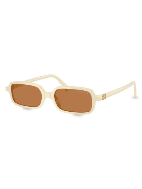 Miu Miu Women's 51MM Rectangular Sunglasses - Ivory Brown