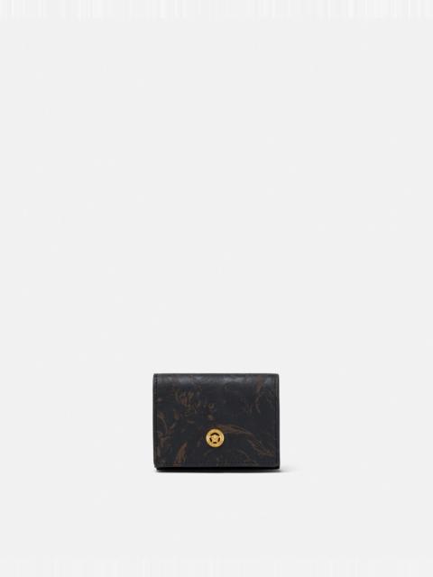 VERSACE Lasered Barocco Leaf Trifold Wallet