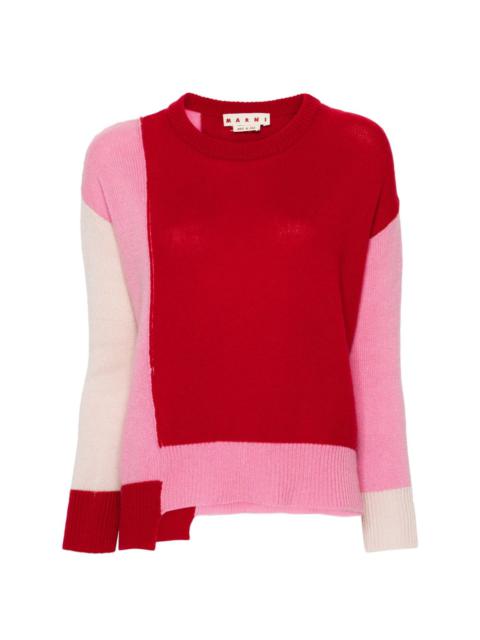 colour-block cashmere jumper