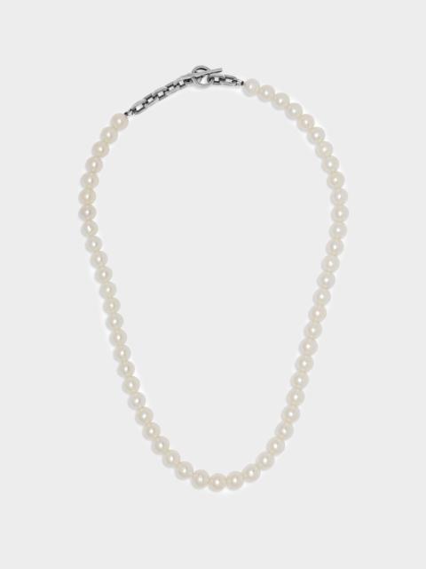MAOR Maor Silver Perla Linka Necklace with White Pearls
