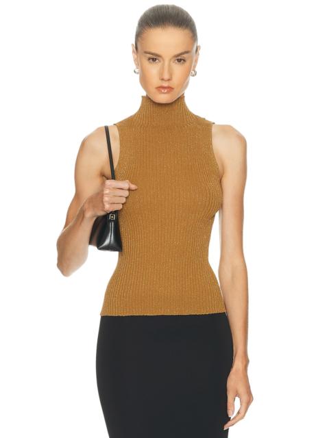 LESET Blake Rib Sleeveless Turtleneck Sweater