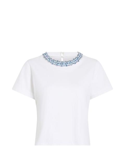 Cinq à Sept embellished-neckline crop top