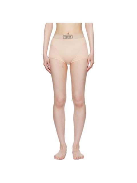 VERSACE Beige High-Rise Boy Shorts
