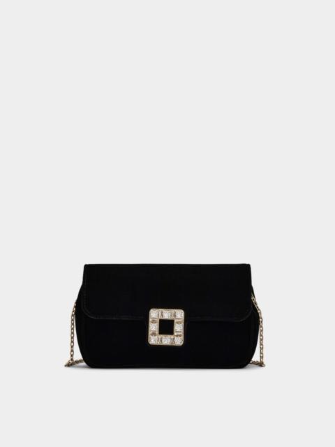 Roger Vivier Jeu de Fille Strass Buckle Clutch Bag in Velvet