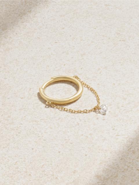 PERSÉE 18-karat Gold Diamond Single Hoop Earring