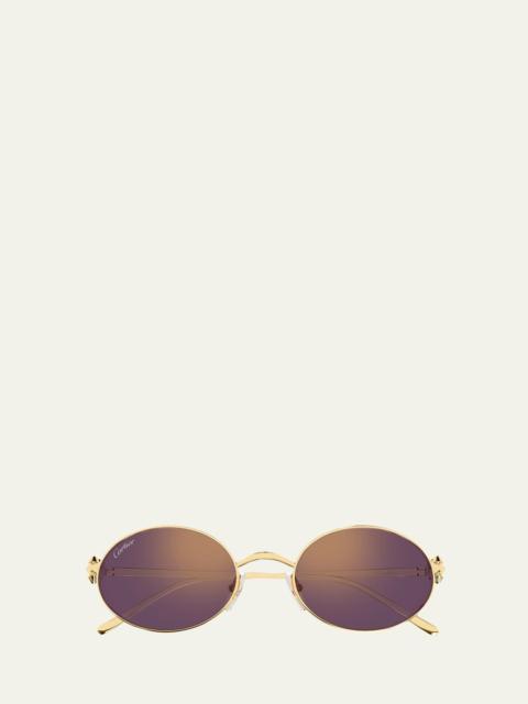 Cartier Clash de Cartier 52mm Oval Metal Sunglasses