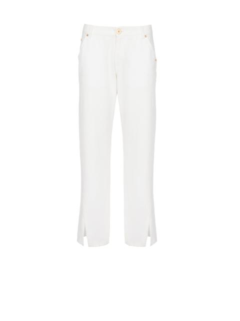 Balmain White straight-cut denim jeans