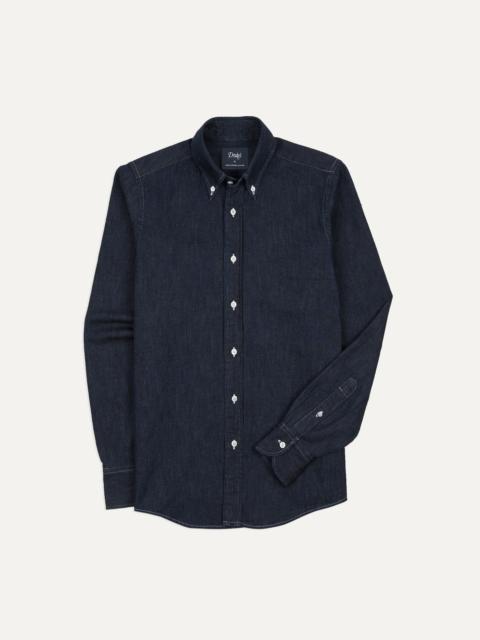 Drake's Indigo Rinse Denim Button-Down Shirt