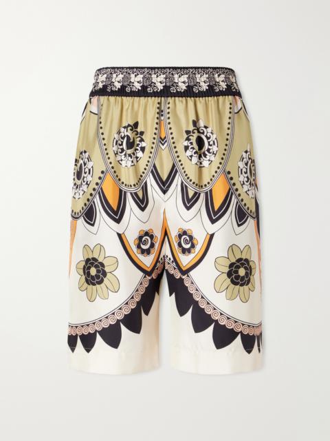 La DoubleJ Palazzo Printed Silk-twill Shorts