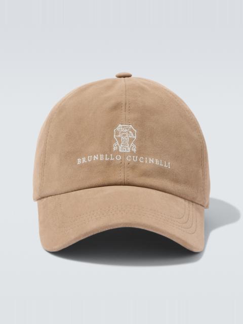 Brunello Cucinelli Logo suede baseball cap