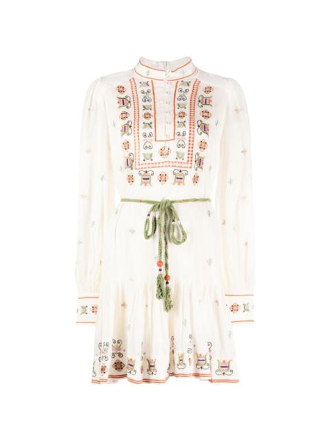 Lovella floral-embroidered minidress