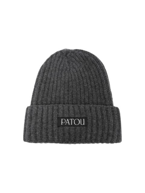 PATOU logo-patch ribbed beanie