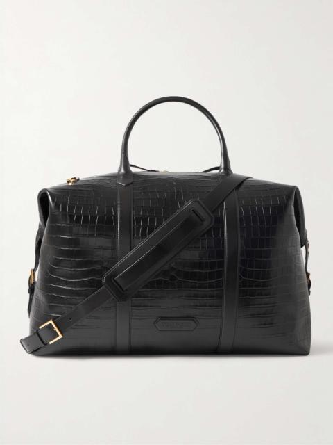 Croc-Effect Leather Holdall