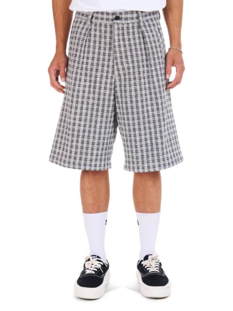 NAHMIAS Men's Jacquard Pleated Shorts - Blackwhite Jacquard