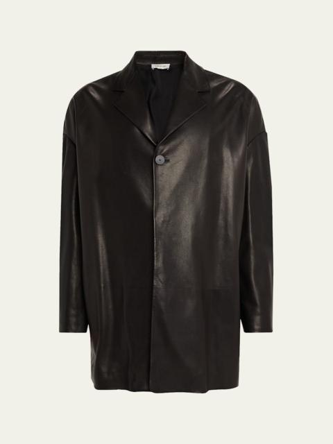 Fear of God Men's Oversized Single-Breasted Leather Blazer