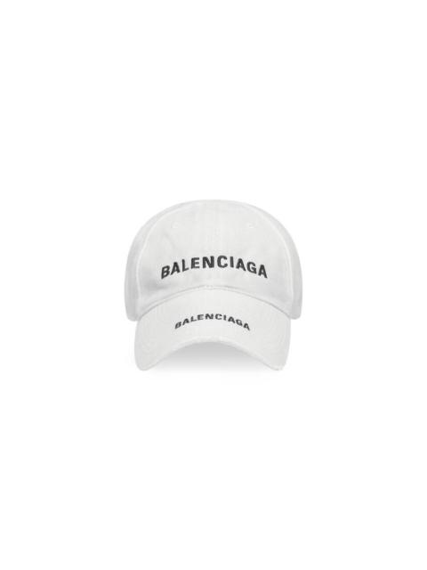 BALENCIAGA Double Logo Cap in White