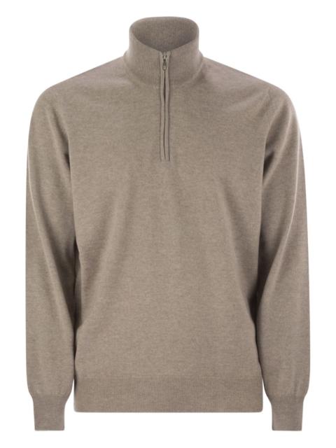 half-zip cashmere sweater