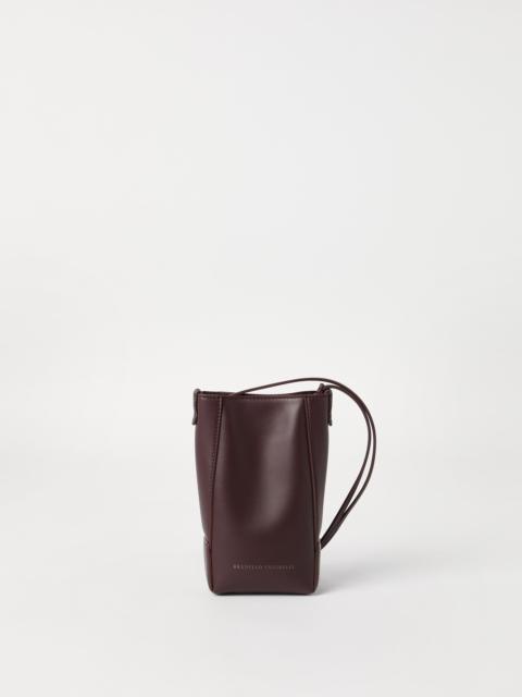 Brunello Cucinelli BC Duo phone holder in calfskin with monili