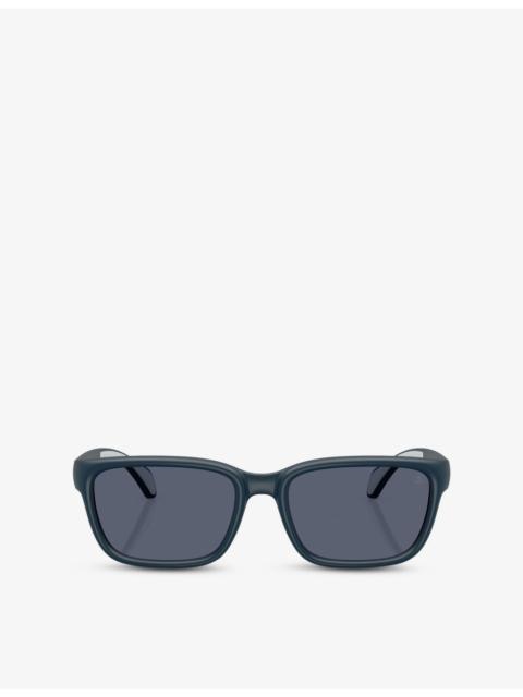 Moncler ME8002 Slicka Rectangle-Frame Plastic Sunglasses