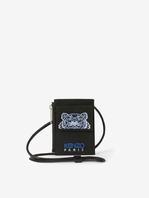 KENZO Canvas Kampus Tiger card holder with long strap