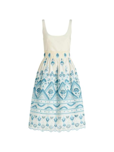 Etro broderie anglaise flared dress