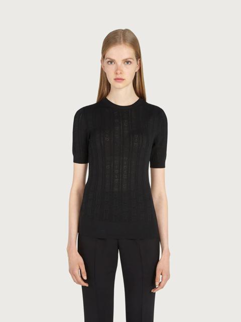 FERRAGAMO SHORT SLEEVED KNITTED TOP