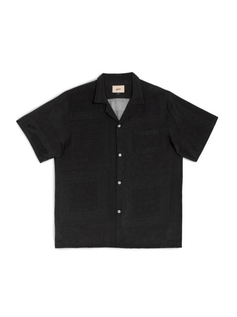 Bather Black Tonal Bandana Camp Shirt