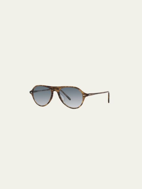 Brown Swirl Round Acetate Sunglasses