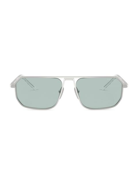 Prada Men's 59MM Aviator Sunglasses - Silver Grey