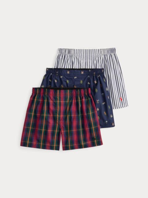 Polo Ralph Lauren Classic Fit Woven Cotton Boxer 3-Pack