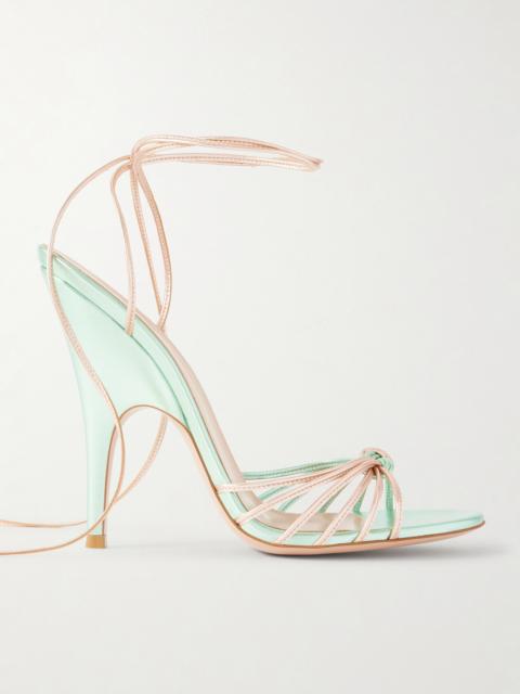 Gianvito Rossi Knotted Metallic Leather Sandals