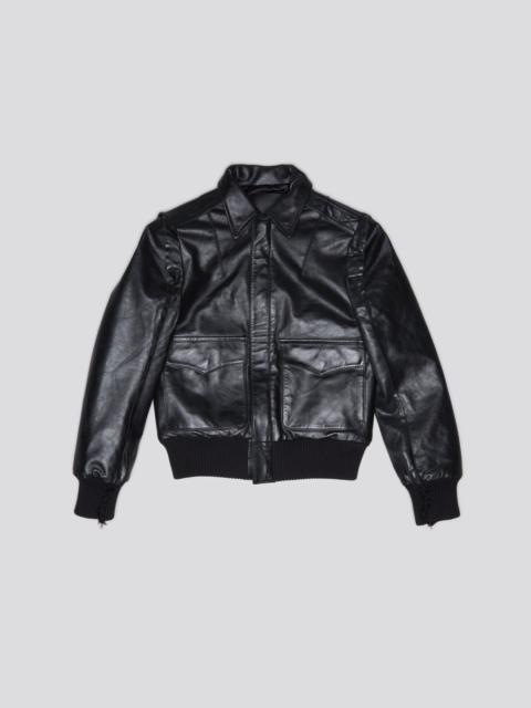 FLAT SLEEVE BOMBER - BLACK