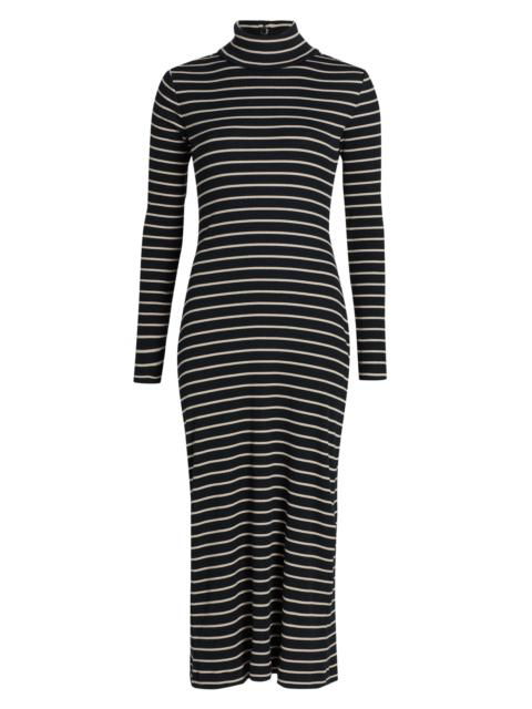 Proenza Schouler Women's Frances Striped Turtleneck Midi-Dress - Black Mushroom