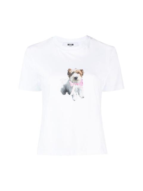 dog-print cotton T-Shirt
