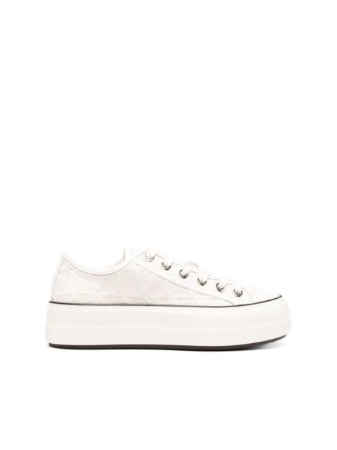 platform-sole lace-up sneakers