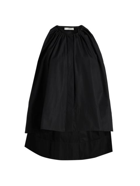 CO Women's Gathered High-Low tton Poplin Top - Black