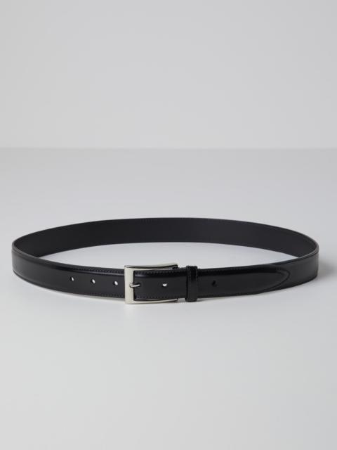 Formal calfskin belt with square buckle
