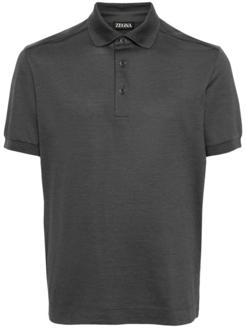 piquÃ© cotton-blend polo shirt