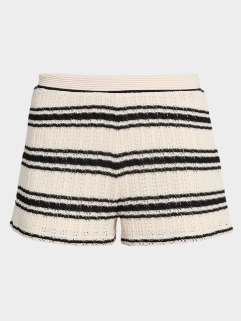 RAMY BROOK Olympia Striped Crochet Shorts