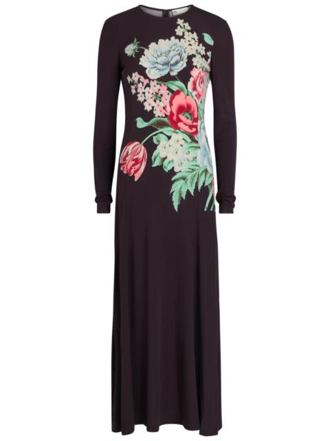 TORY BURCH Tory Burch Floral-print Jersey-mesh Midi Dress