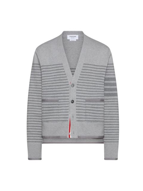 Thom Browne Striped Milano Stitch Boxy Fit Cardigan