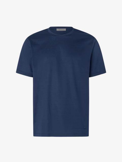 CORNELIANI Navy blue crew neck pure cotton t-shirt
