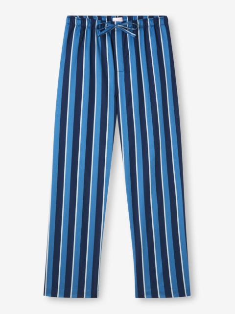 Derek Rose Men's Lounge Trousers Royal 220 Cotton Blue