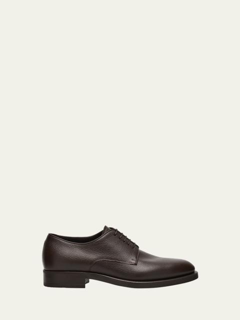 GIORGIO ARMANI Mens Grained Calf Leather Rubber-Sole Derby Shoes