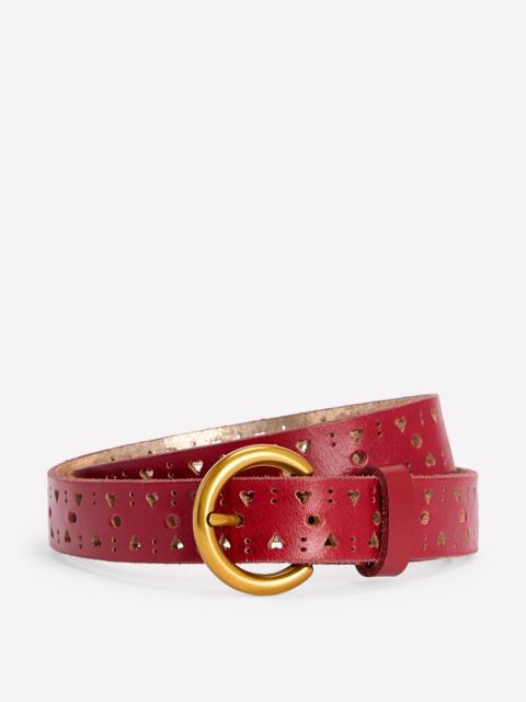 BODEN Brogue Cut Belt-Red