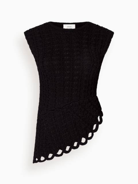 Loulou de Saison Saez Asymmetric Top in Black