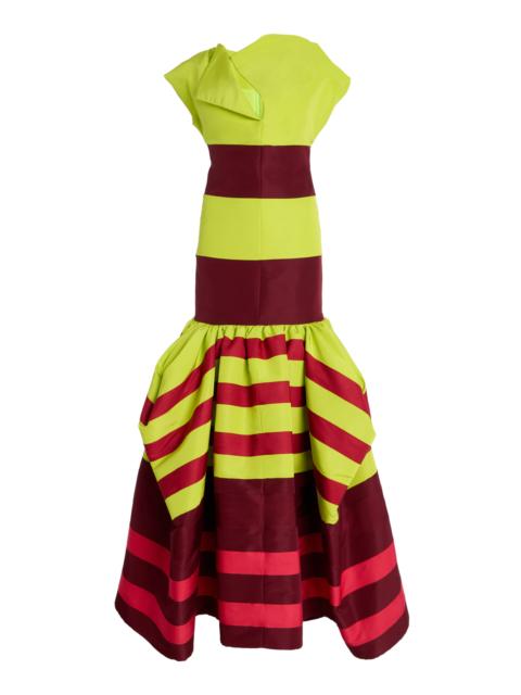 CHRISTOPHER JOHN ROGERS Colorblocked Silk Umbrella Gown multi