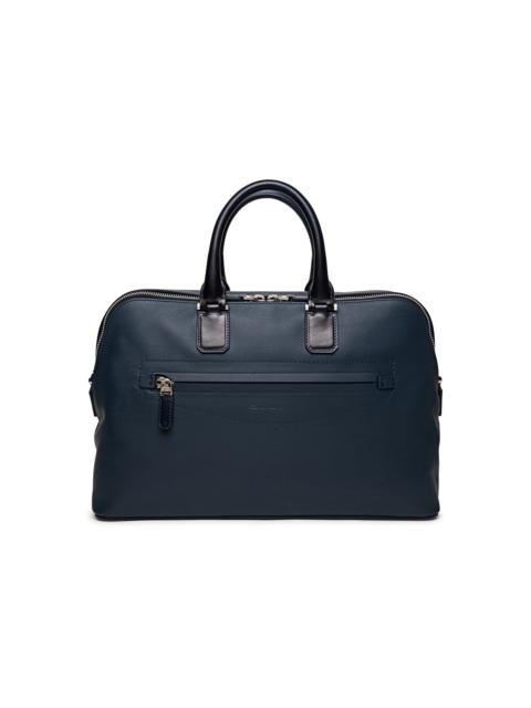 Santoni Blue leather laptop bag